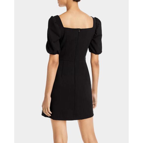 NEW FRENCH CONNECTION berina whisper puff sleeve dress in black - Picture 3 of 3